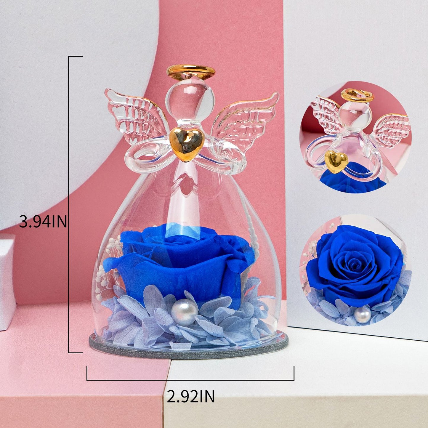 Preserved Rose In Angel Glass