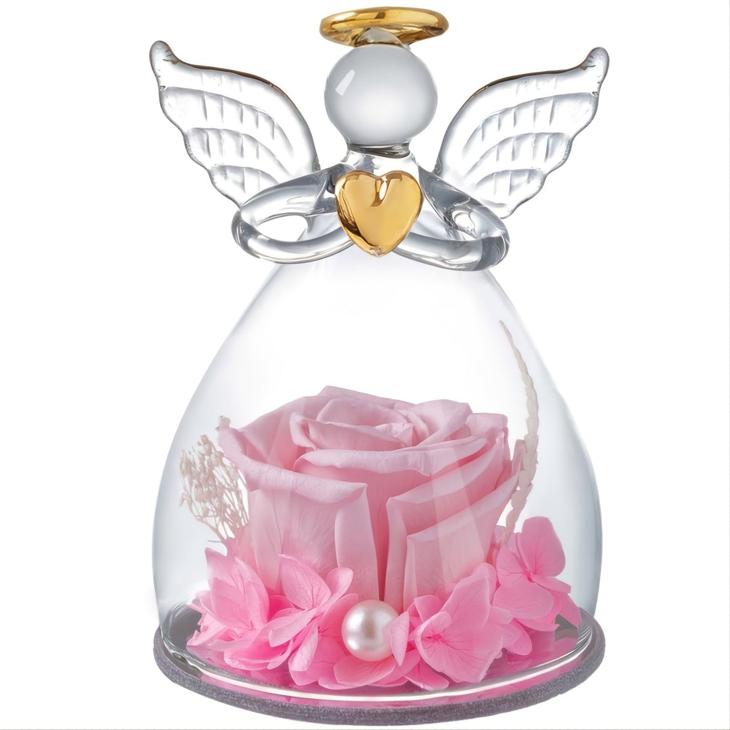 Preserved Rose In Angel Glass